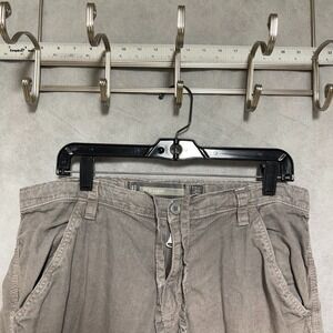 Old Navy Pants Men 34X31 Gray Cargo Linen Blend Drawstrings Loose Baggy Vacation